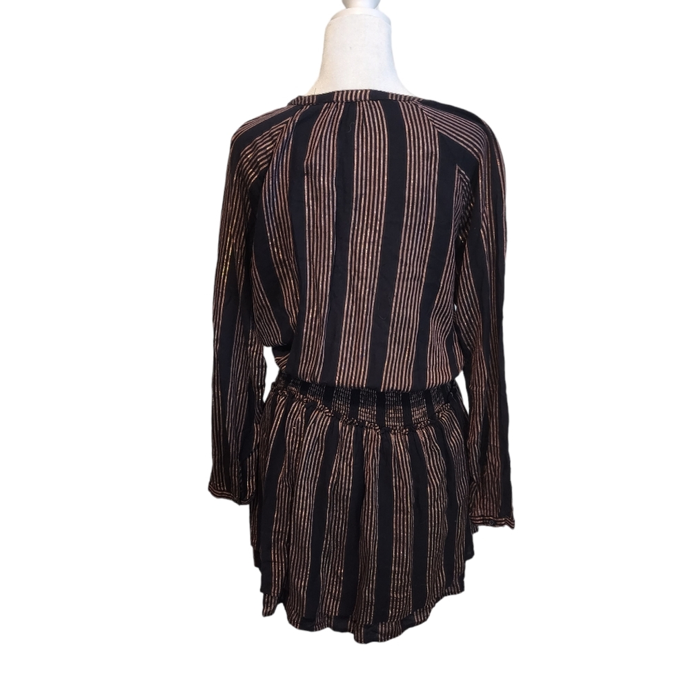 Euc Rails Midas Metallic Stripe Elastic Waist V-N… - image 7